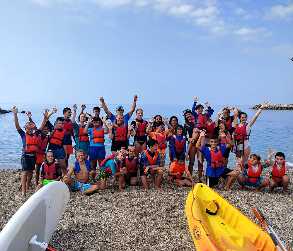 Chavales en campamento de verano